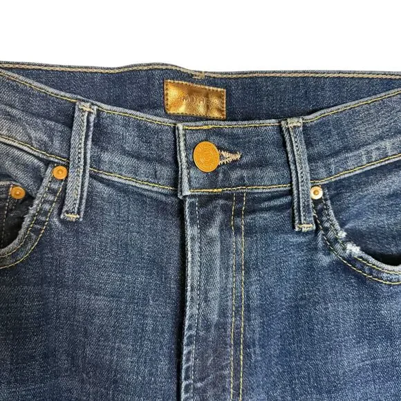 Mother Insider Crop Step Fray Distressed Wildflower Boot High Rise Jeans 26 - Picture 8 of 12